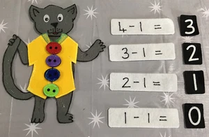 FELT BOARD/FLANNEL STORY TEACHER RESOURCE PETE THE CAT AND HIS 4 GROOVY BUTTONS - Picture 1 of 6