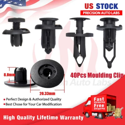 40Pcs Car Push Retainer Pin Body Bumper Rivet Trim Moulding Clip Accessories Set - Image 1 of 4