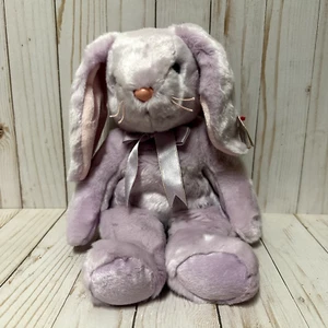 Ty Beanie Buddies Floppity Bunny Rabbit Plush Pastel Purple Hang Tag 12 Inch - Picture 1 of 11