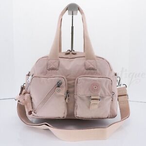 NWT Kipling HB3170 Defea Large Satchel Shoulder Handbag Polyamide Brilliant Pink