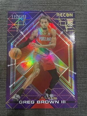 Greg Brown III 2021-22 Recon Rookie RC #227 Holo Red /199 SP Trail Blazers - Image 1 of 2
