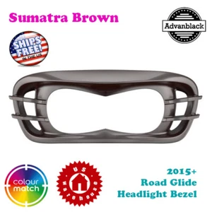 US Stock Sumatra Brown Headlight Bezel For Harley Road Glide FLTRX 2015+ - Foto 1 di 6