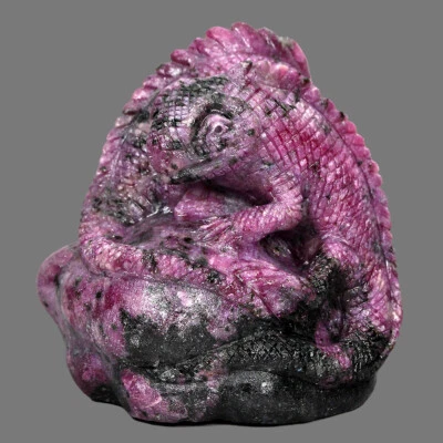 Jumbo raro 1919ct 67x65mm AAA lagartos de mão esculpindo pedras preciosas rubi - Imagem 1 de 4