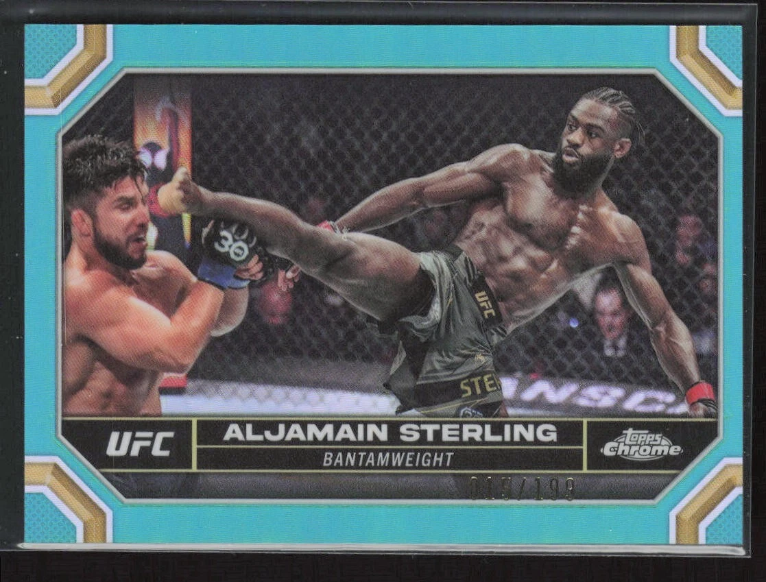 2024 Topps Chrome UFC TEAL REFRACTOR ALJAMAIN STERLING /199