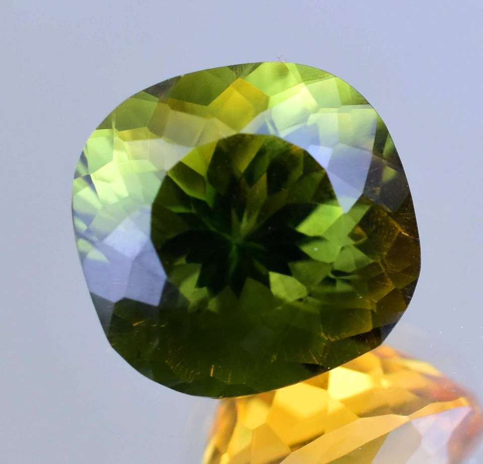 Natural Bi-Color Tourmaline 16.60 Ct Cushion Certified Flawless Loose Gemstone - Image 1 of 4