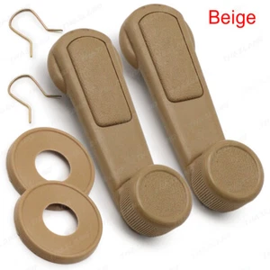 For Mitsubishi Cyclone L200 Lancer 1986 05 Pair Beige Windows Crank Handle - Picture 1 of 8