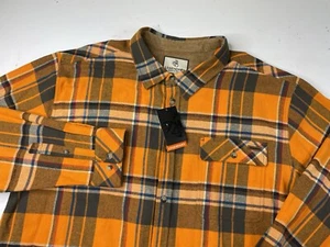 NWT Legendary Whitetails Mens Buck Camp Flannel Shirt Orange Plaid Size 2XL - Picture 1 of 8