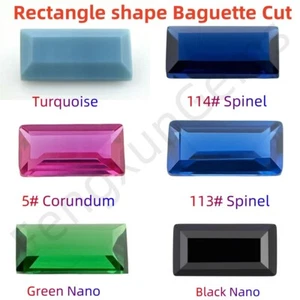 1.5x3~3x6 Rectangle Shape Baguette Loose Ruby Synthetic Spinel For Jewelry Ring - Picture 1 of 24