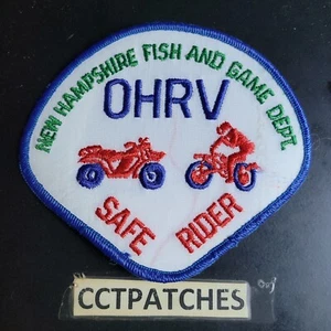 NEW HAMPSHIRE FISH AND GAME DEPARTMENT SAFE RIDER OHRV SHOULDER PATCH NH - Picture 1 of 2