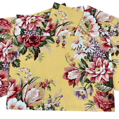 Ralph Lauren Sofie Brooke Placemats 17x12 Set of 6 Yellow Floral Cottagecore - Image 1 of 4