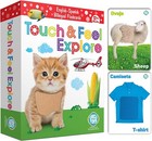 Touch and Feel English Spanish Bilingual Picture Toddler Kids Sensory Flash Card