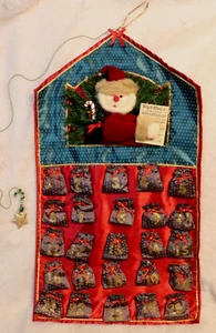 Vintage Felt Santa Advent Calendar Wall Hanging - Handcrafted - Picture 1 of 4