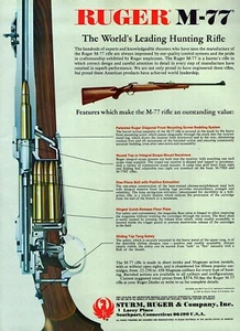 1982 Ruger Model M-77 Rifle Original Color Print Ad - Picture 1 of 1