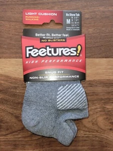 Feetures! High Performance Light Cushion No Show Tab Heather Gray - M - Picture 1 of 1