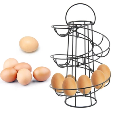 Black kitchen Storage Spiral HELTER SKELTER Egg Rack Stand Can Hold 18 Eggs - Image 1 of 4