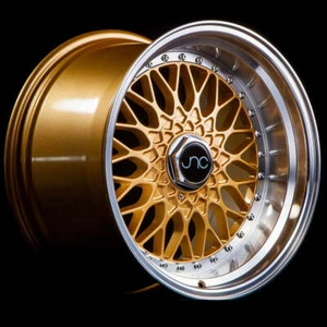 JNC 004 Gold Machined Lip 16x9 4x100/4x114.3 +25 Wheel/Rim - Picture 1 of 1