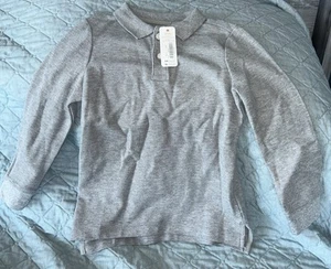New Gymboree Boys Classic Mesh Polo Shirt GrayBlue Long Sleeve Size XS(4) - Picture 1 of 8