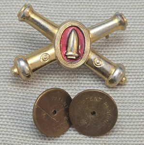 WW2 COAST ARTILLERY OFFICER COLLAR INSIGNIA CLUTCH BACK - Picture 1 of 2