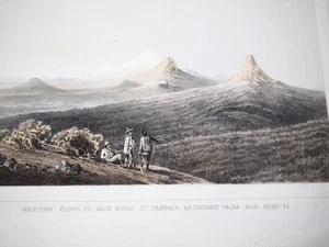 Antq Lithograph U.S.P.R.R. Exp Survey, "Western Slope of Main Ridge of Cascade.. - Picture 1 of 1