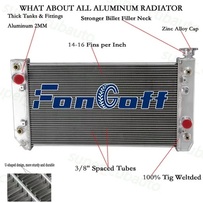 3 Rows Radiator For 1988-1994 Chevy S10 Blazer GMC Jimmy S15 Sonoma 4.3L V6 Foto 1 de 4