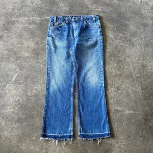 Vintage Levi's Orange Tab 517 Mens 34 Jeans Pants Blue Faded Raw Hem - Picture 1 of 8