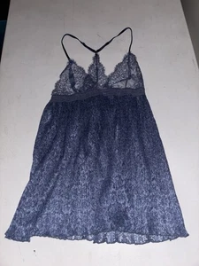 Victoria's Secret sehr sexy plissiertes Flyaway Babydoll Slip Intim stahlblau - Bild 1 von 2