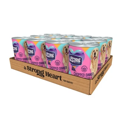 A Strong Heart Wet Dog Food, Chopped Dinner with Beef - 13.2 oz Cans (Pack of... - Image 1 of 4