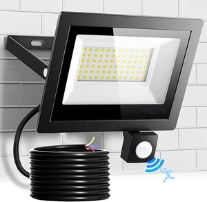 LED Fluter Mit Bewegungsmelder30/50/100/200W Außen Strahler Scheinwerfer IP66 - Bild 1 von 26