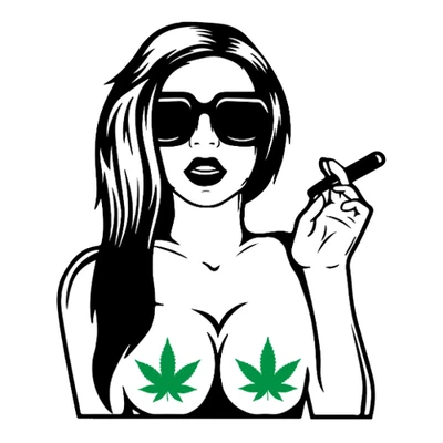 420 Weed Girl Hoja Nips UV Seguro Vinilo Adhesivo Alto 420 Blaze It Weed Cannabis Foto 1 de 4