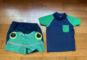 Mini Boden Boys 3-4 Yr Swim Trunks With Matching Rash guard - Picture 1 of 6