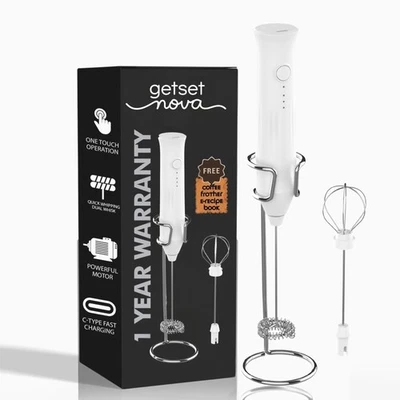 Milk Frother for Coffee, Rechargeable Electric Handheld Frother Wand with Dua... - Image 1 of 4