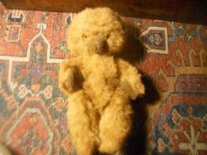 Vintage TEDDY BEAR Brown possibly German CARNIVAL type 1950s 9-1/2 in Straw - Picture 1 of 6