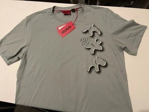 BRAND NEW WITH TAGS HUGO 100% COTTON MEN’S SEAFOAM GREEN T-SHIRT SIZE LARGE - Picture 1 of 4