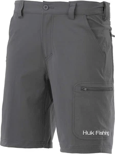 HUK Men's Next Level Quick-Drying Performance Fishing Shorts Charcoal Size XL - Picture 1 of 2