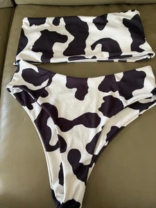 Damen-Bikini schwarz-weiß Animal-Print Shein Gr. M - Bild 1 von 2
