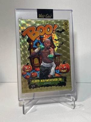 Floyd Mayweather Jr 2025 Wild Card Haunted Hits BOO True 1/1 Gold Vinyl Legend - Image 1 of 2