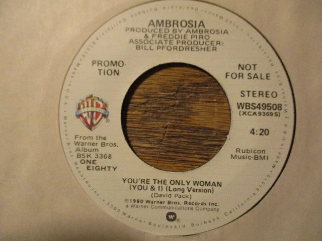 AMBROSIA *DJ COPY* "YOU'RE THE OLY WOMA (YOU & I)" 45 RPM - Image 1 of 1