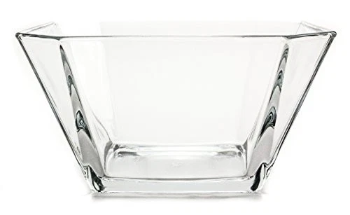 Centro de mesa cuadrado moderno geométrico de vidrio transparente de 7,5", 64 onzas Foto 1 de 1