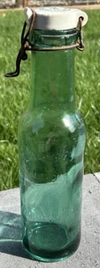 Precioso tarro verde soplado a mano L'IDEALE de colección con tapón de cerámica 13" H 1 L en muy buen estado - Imagen 1 de 16