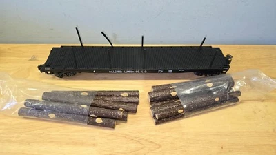 Vintage MTH O Gauge Hillcrest Lumber Co. Flatcar with Removable Log Load Train - Image 1 of 4