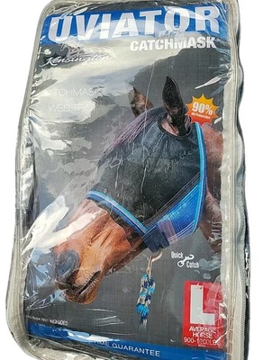 Kensington Uviator CatchMask 90% УФ маска для лошади мухи с мягкими ушами и длинным носом - L - Изображение 1 из 3