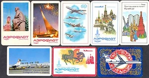 1970-85 Aeroflot Soviet Airlines Werbetaschenkalender 8er Set - Bild 1 von 3