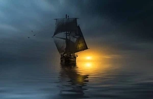 Home Wall Decor Sea Retro Ship Sailboat Oil Painting Picture Printed On Canvas - Picture 1 of 2