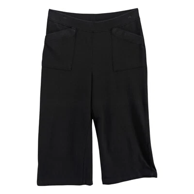 Calça Talbots Cropped Feminina Preta Perna Larga Algodão Pima Modal Pull On Tamanho PS - Imagem 1 de 4