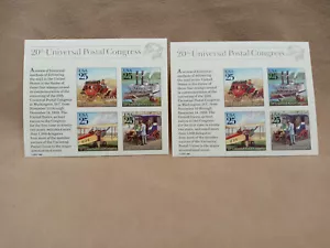 FRANCOBOLLI USPS - COME NUOVI 2 FOGLI 20° CONGRESSO POSTALE UNIVERSALE 2438 (SH227) - Foto 1 di 1