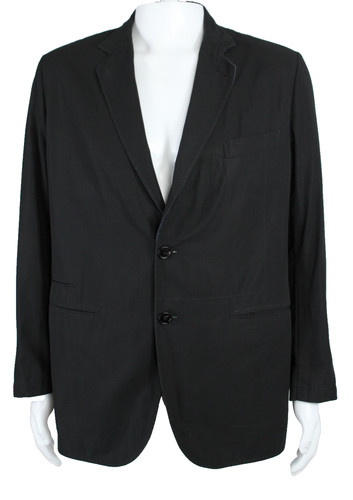 HERMÈS Giacca blazer uomo leggero HERMES nero cotone twill tacca risvolto 54