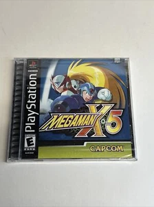 Megaman X5 Black Label PS1 Playstation 1 Capcom 2001 W/Hang Tab Sealed - Picture 1 of 7