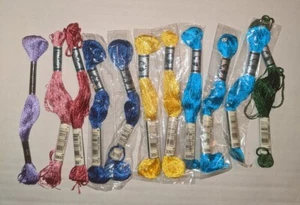 Lotto "F" di 10 DMC, 1 altro raso filo filo interdentale punto croce ricamo punto ago - Foto 1 di 4