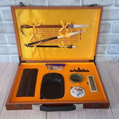 Chinese Calligraphy Set Asian New in Box Brushes Ink Art Professional - Image 1 of 4