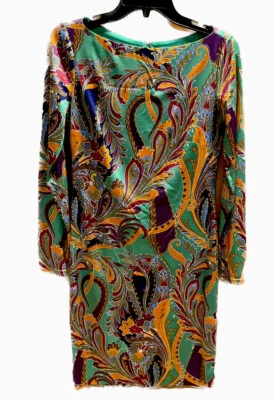 Ralph Lauren Black Label 100% Silk Paisley Print Sheath Dress Women’s Size 6 - Image 1 of 4